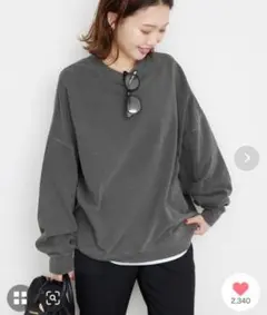 スローブイエナ ビックシルエットピグメント裏毛プルオーバー※シミあり