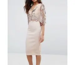 asos ケープ　ドレス　スパンコール　club L