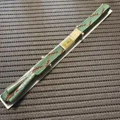 帯締め　絹　グリーン系