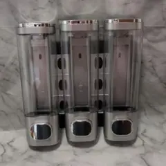 ☆シャンプーボトル 3室 各300ML 壁掛けシャワーソープディスペンサー