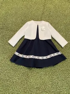 ネイビーワンピースとカーディガンセット　110サイズ