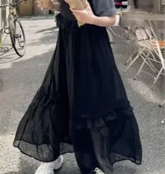 Alley by w closet ネグリジェ風ワンピース　ブラックのサムネイル