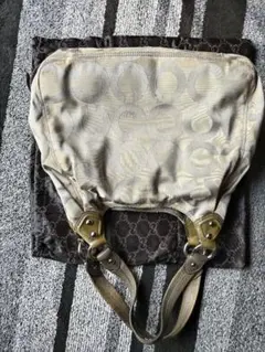 COACHベージュショルダーバッグ