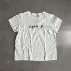 agnis b.アニエスベーTシャツ短丈サイズ3ホワイトロゴプリント
