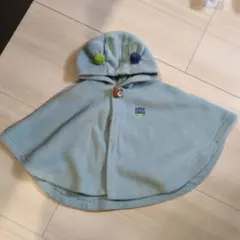 水色フード付きベビーポンチョ