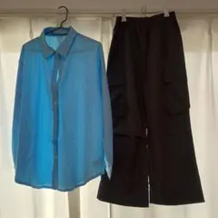 シャツ＆カーゴパンツ&キャミセットアップ