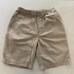 UNIQLO キッズ140 ベージュ コットン ハーフパンツ