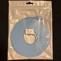 LANケーブル 10M CAT6 フラットタイプ ブルー