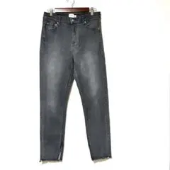 2550 コーエン レディース デニムパンツ ジーンズ 裾スリット XL グレーのサムネイル