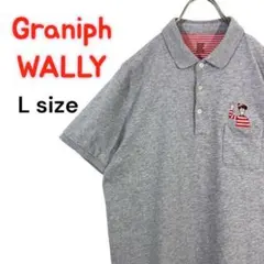 graniph グラニフ×ウォーリーをさがせ 半袖ポロシャツ 刺繍 L グレーのサムネイル