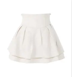 Diable baiser ハイウエストティアードスカパン 白 ミニ丈 L