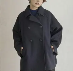 studio CLIP ウールライクPコート チャコールグレー フリー