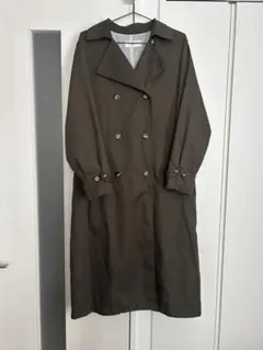 オリーブ ダブルブレスト トレンチコート
