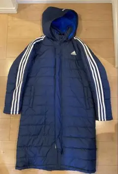 adidas ベンチコート160 ネイビー フリースボア