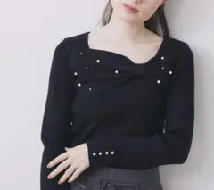 リボンパール調リブニット【洗濯機OK】　index インデックス