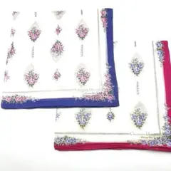 Christian Dior ディオール ハンカチ 2枚セット バラ ピンク 紫