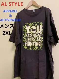 AL STYLE ロゴ　メンズTシャツ　ブラウン　2XL