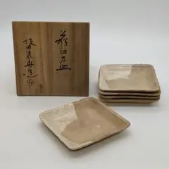AJ39 扇面向付 天耳庵 坂田泥華 五客 共箱共布略歴 未使用 懐石茶道具萩焼 AJ39 扇面向付 天耳庵 坂田泥華 五客 共箱共布略歴 未使用 懐石