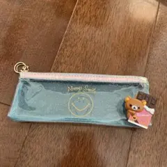 スマイル　にこちゃん　ラメ　クリア　ポーチ　ペンケース