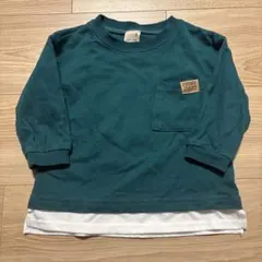 petit main長袖カットソー サイズ80 ダークグリーン