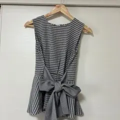 [美品]ギンガムチェック ノースリーブ トップス