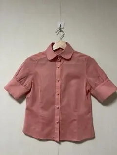 DRESSTERIORピンク 半袖 シャツ ボタン付き　クロップド丈のサムネイル