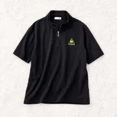 ✨美品✨ ルコックスポルティフ 半袖ポロシャツ ブラック ハーフジップ 胸元ロゴ