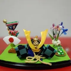 端午の節句　子供の日　兜　菖蒲　鯉のぼり　クレイ樹脂粘土　ケース入りハンドメイド