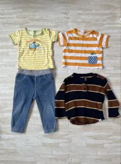 ヘリコプター刺繍イエローストライプTシャツ