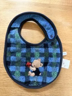 訳あり　familiar チェック柄 クマ スタイ　シェニール織