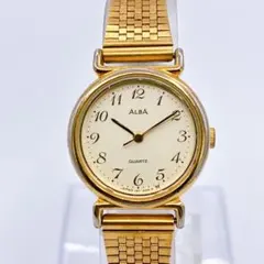 【女性ウケ抜群】SEIKO ALBA ゴールド 腕時計 V811-0540