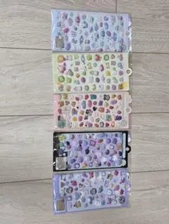 3D ぷっくりシール 5枚セット 立体 ステッカー シール帳 デコ かわいい