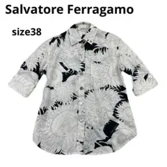 美品 サルヴァトーレフェラガモ 半袖ブラウス ノーカラーブラウス レディース SIZE 38 (S) Salvatore Ferragamo 楽天市場】フェラガモ ブラウスの通販