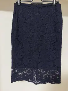 GU ネイビー レースタイトスカート