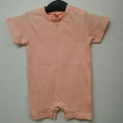 新品未使用訳ありアウトレット商品キッズ無地半袖ロンパース80ピンク肌着インナー