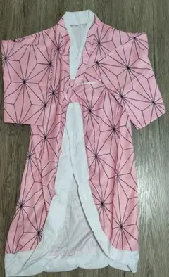 ピンク麻の葉柄 羽織 コスプレ衣装（禰豆子）