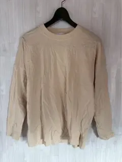 【122】ADAM ET ROPE 長袖　Tシャツ　ロンT　L ベージュ
