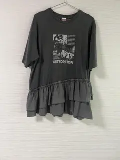niko and... グレー フリル付きTシャツ