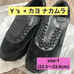 ベルクロカバービブラムソールスニーカー ワイズ カヨナカムラ 黒 23cm