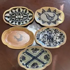 手描き皿セット 5枚