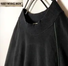 レア　オーバーサイズ　緑パイピング　ミニマル　モックネック　トレーナーのサムネイル