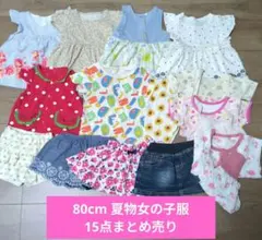 80cm　まとめ売り　15着　女の子　夏服　半袖　アンパンマン　ショートパンツ
