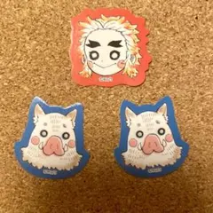 鬼滅の刃 原画展 ゆる顔 ダイカットステッカー 煉獄杏寿郎 伊之助