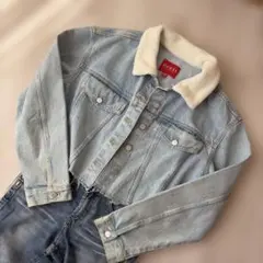 GUESS デニムジャケット　ボア襟付きM