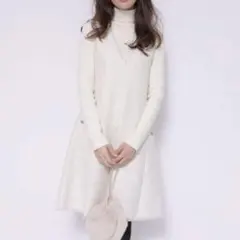 アプワイザーリッシェ フレア ツイード ジャンスカ オフホワイト