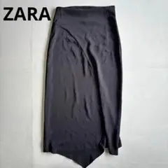【ザラ】ロングシフォンスカート　黒ブラック　大人綺麗め　シック　シンプル（XS）