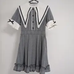 ワンピース チェック柄ひざ丈 半袖