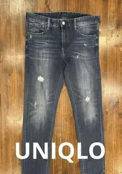 UNIQLO JEANS デニム　ジーンズ　スキニー　ダメージ加工　30インチ