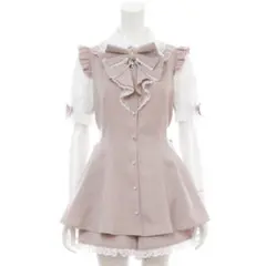 Secret Honey シーハニ レース袖ラッフル半袖セットアップ ピンク