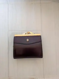 ダークブラウン レザー がま口 コインケース